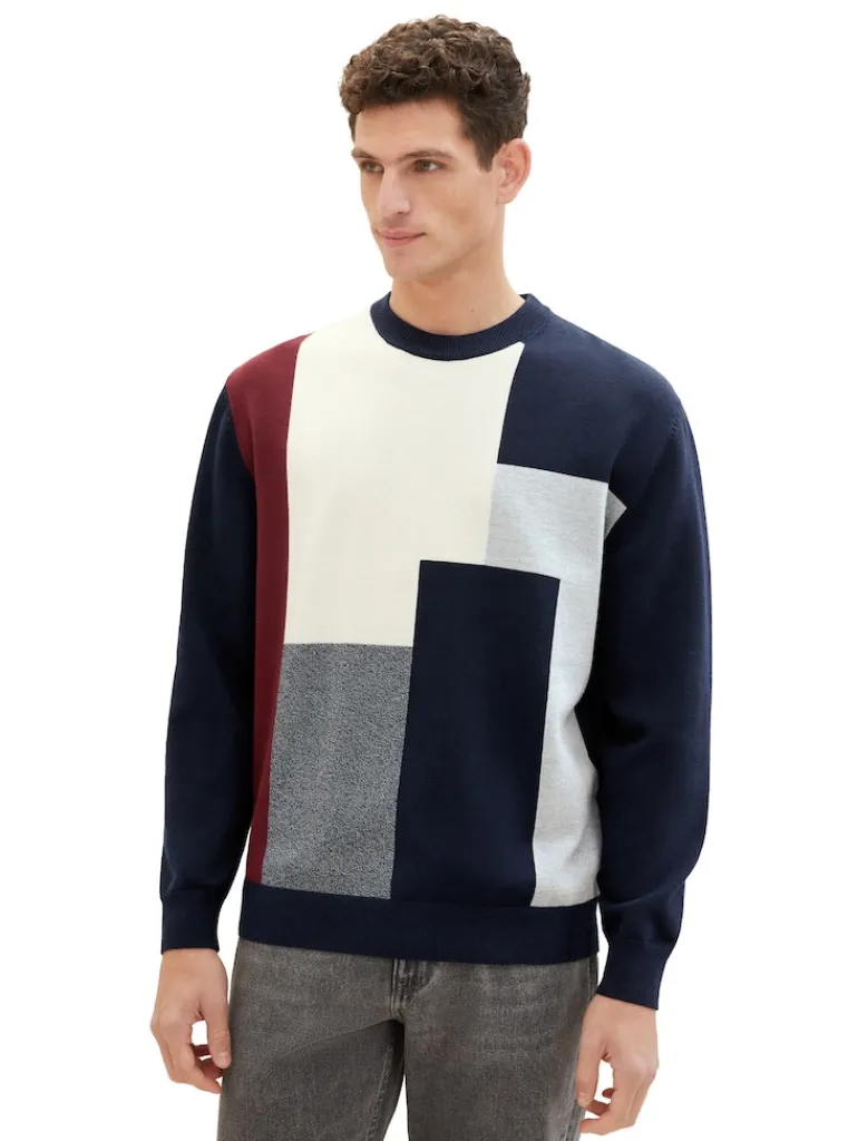 Pullover mit Colour Blocking knitted multi color block