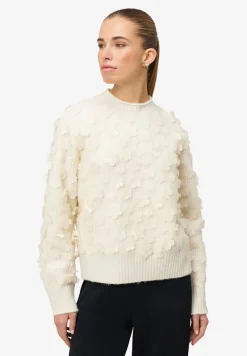 Pullover mit 3D Blüten eggnog