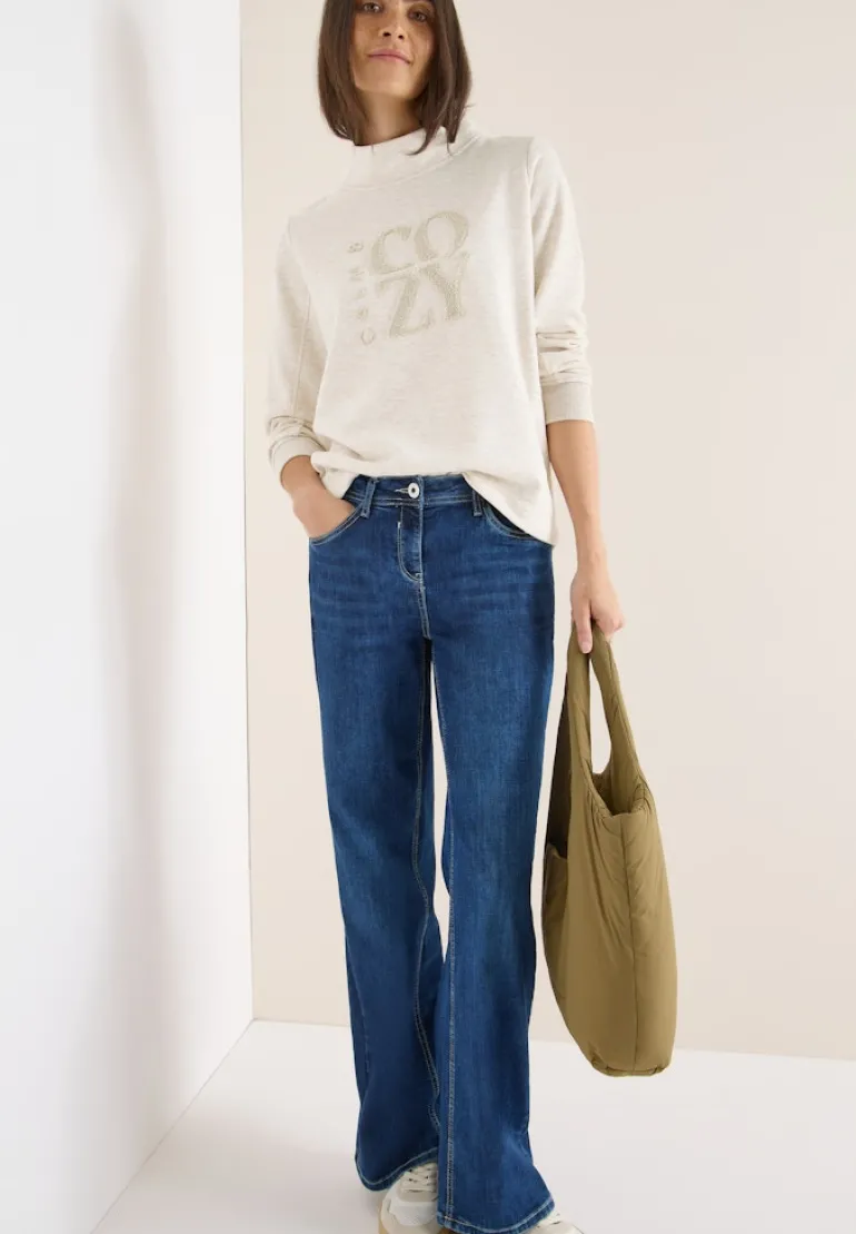 Pullover mit Embroidery oat milk beige melange