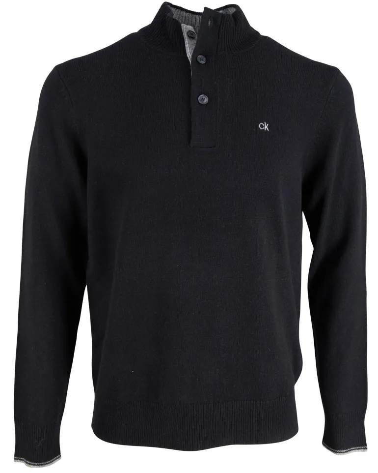 Pullover mit Knopfleiste schwarz