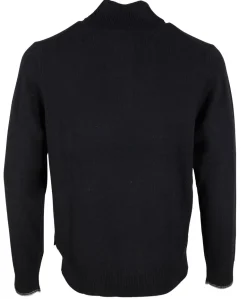Pullover mit Knopfleiste schwarz