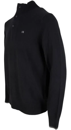 Pullover mit Knopfleiste schwarz