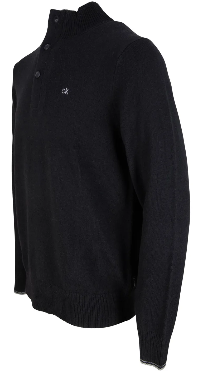 Pullover mit Knopfleiste schwarz