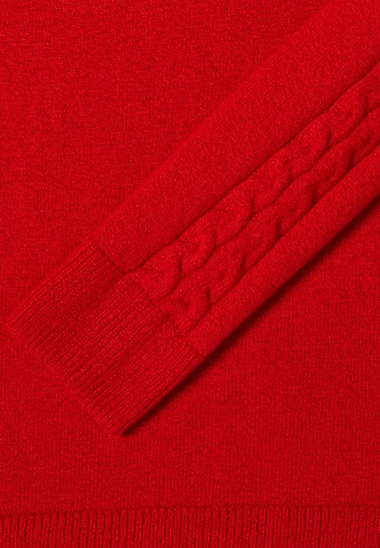 Pullover mit Strickdetail fiery red
