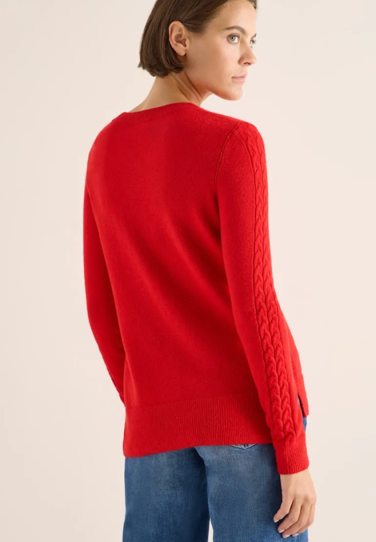 Pullover mit Strickdetail fiery red