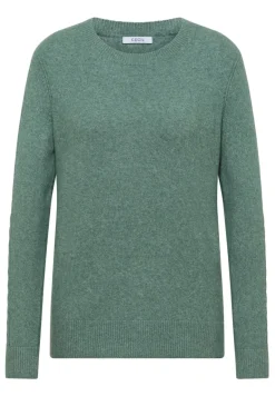 Pullover mit Strickdetail jewel green melange