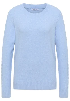 Pullover mit Strickdetail sporty light blue melange