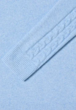Pullover mit Strickdetail sporty light blue melange