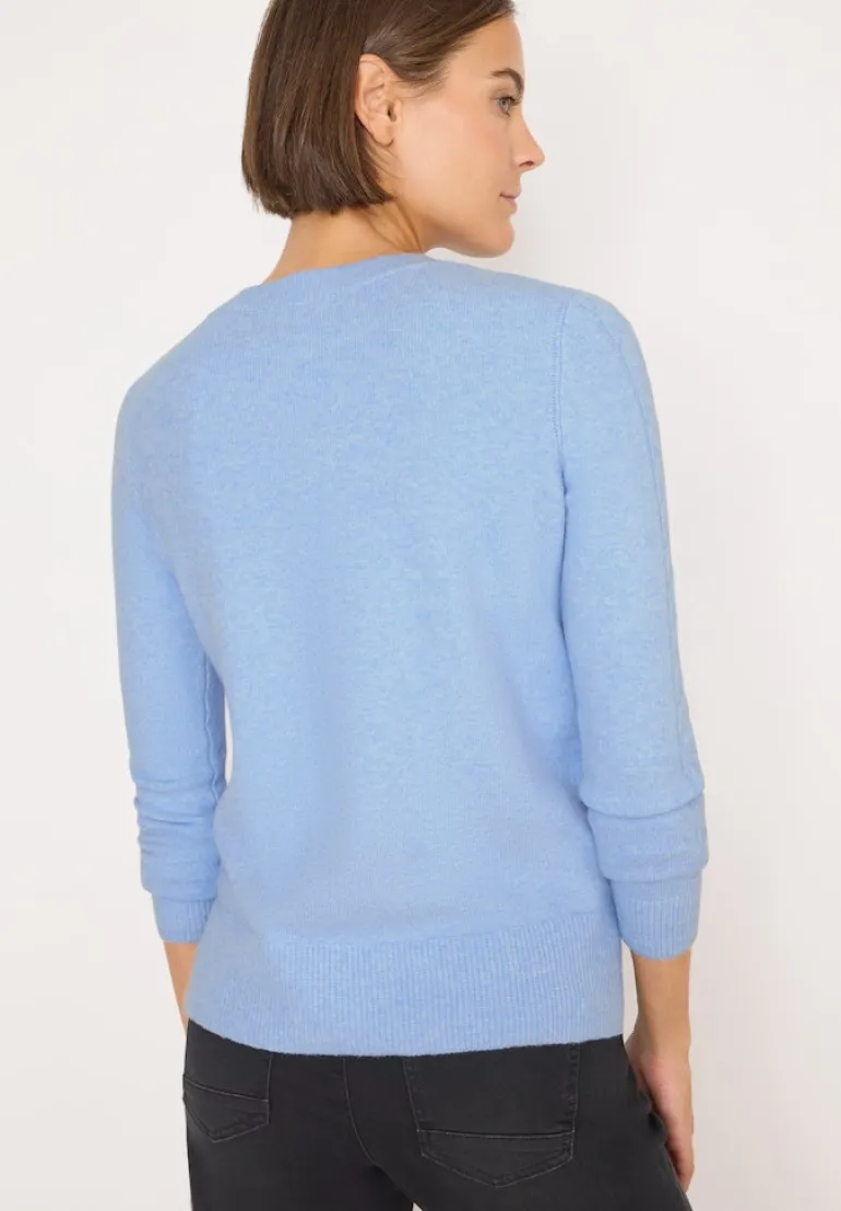 Pullover mit Strickdetail sporty light blue melange