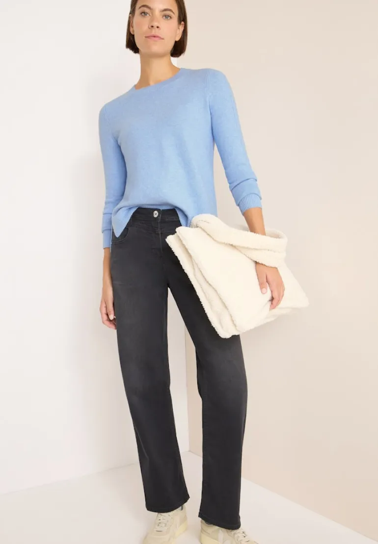 Pullover mit Strickdetail sporty light blue melange