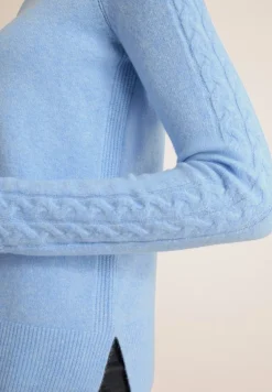 Pullover mit Strickdetail sporty light blue melange