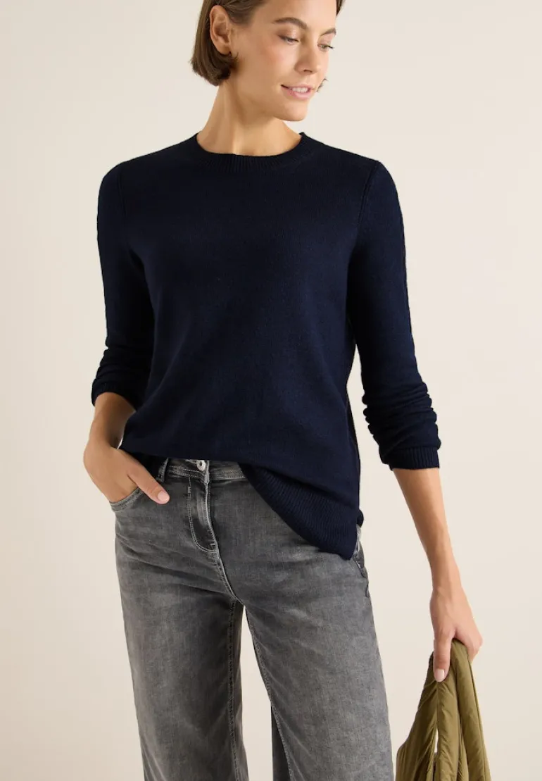 Pullover mit Strickdetail urban dark blue
