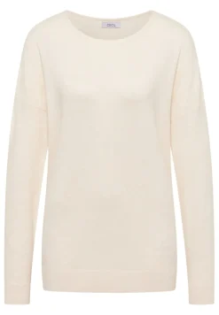 Pullover mit Strukturdetail oat milk beige melange
