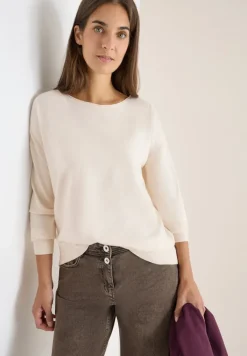 Pullover mit Strukturdetail oat milk beige melange