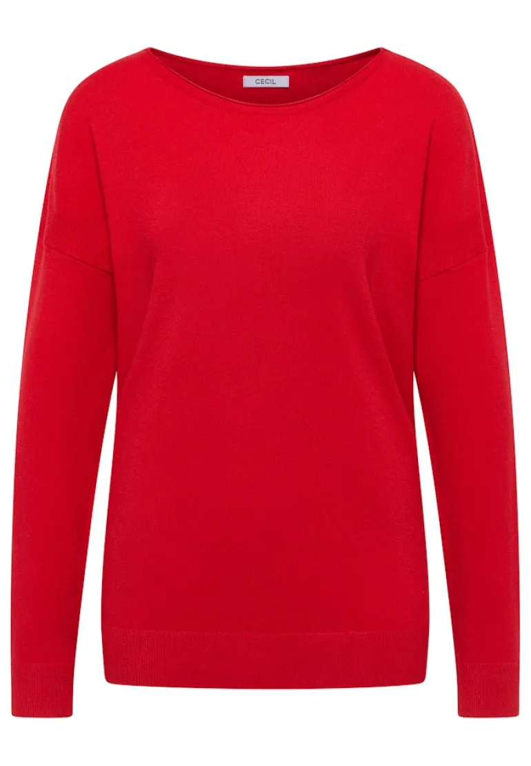 Pullover mit Strukturdetail fiery red