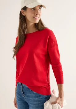 Pullover mit Strukturdetail fiery red