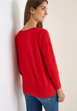 Pullover mit Strukturdetail fiery red