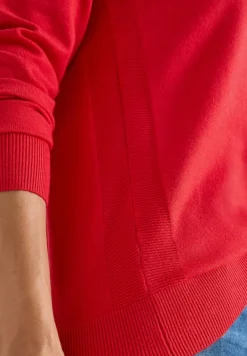 Pullover mit Strukturdetail fiery red