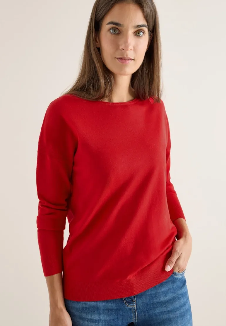 Pullover mit Strukturdetail fiery red