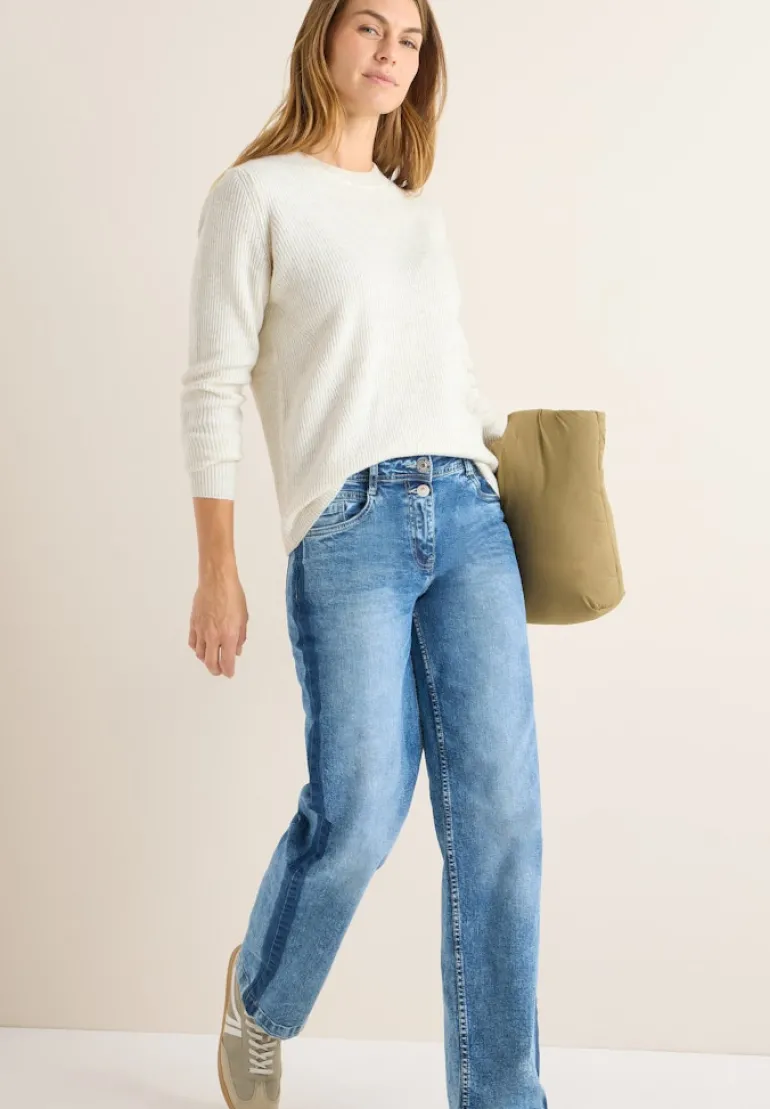 Pullover mit Strukturdetails eggshell melange