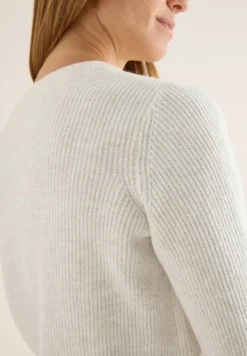Pullover mit Strukturdetails eggshell melange
