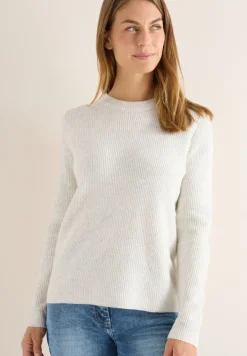Pullover mit Strukturdetails eggshell melange