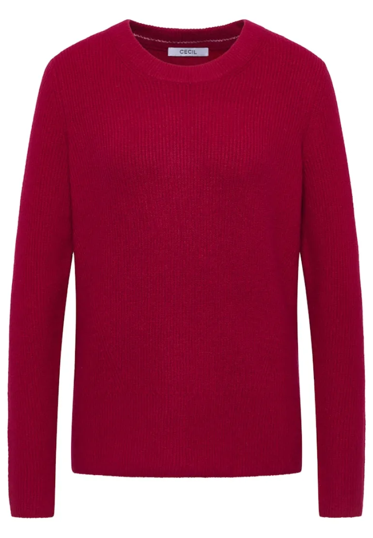 Pullover mit Strukturdetails beaujolais red