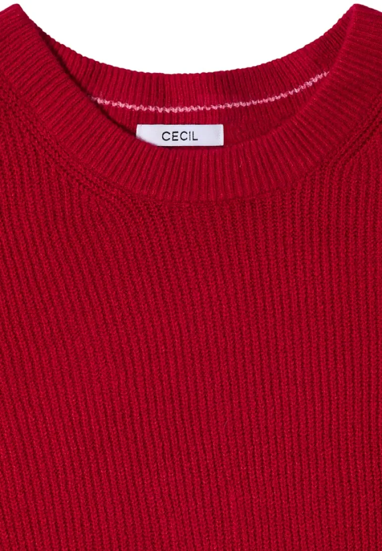 Pullover mit Strukturdetails beaujolais red