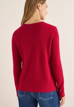 Pullover mit Strukturdetails beaujolais red
