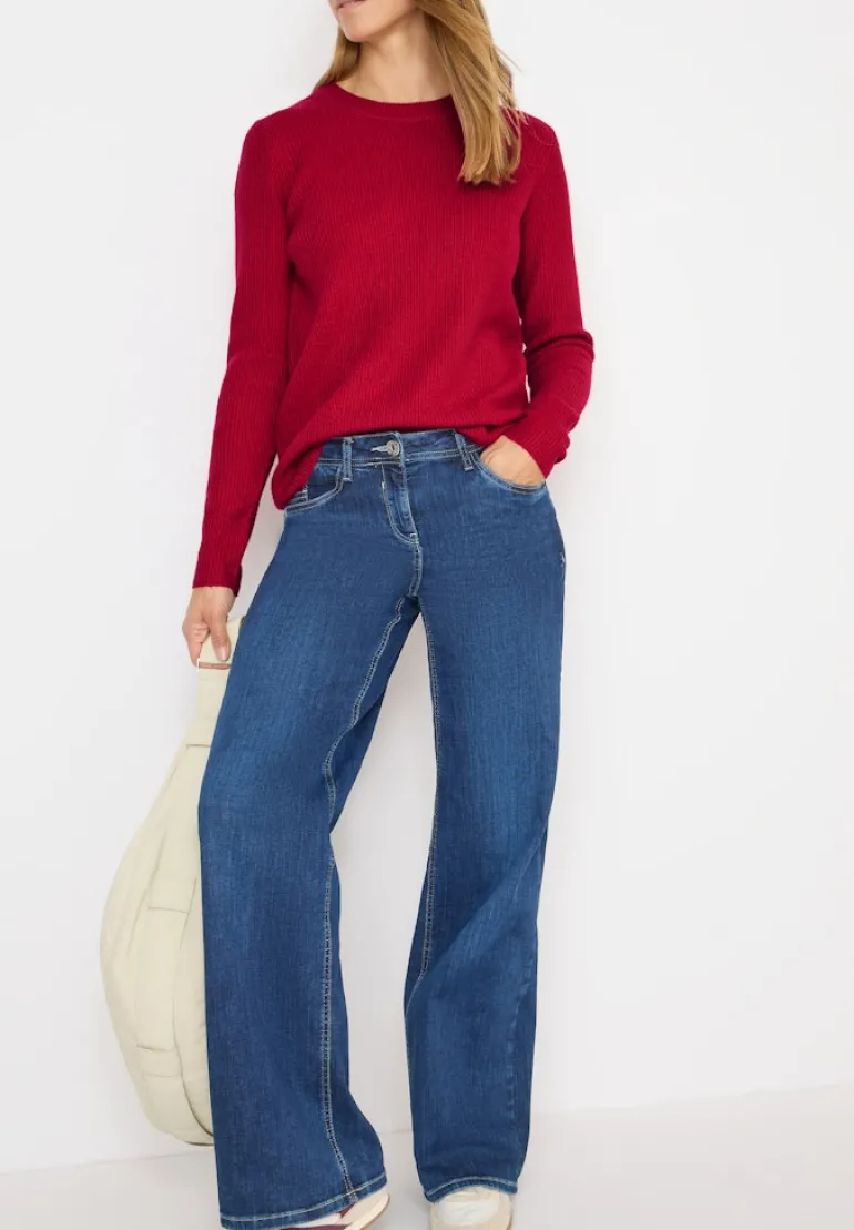 Pullover mit Strukturdetails beaujolais red