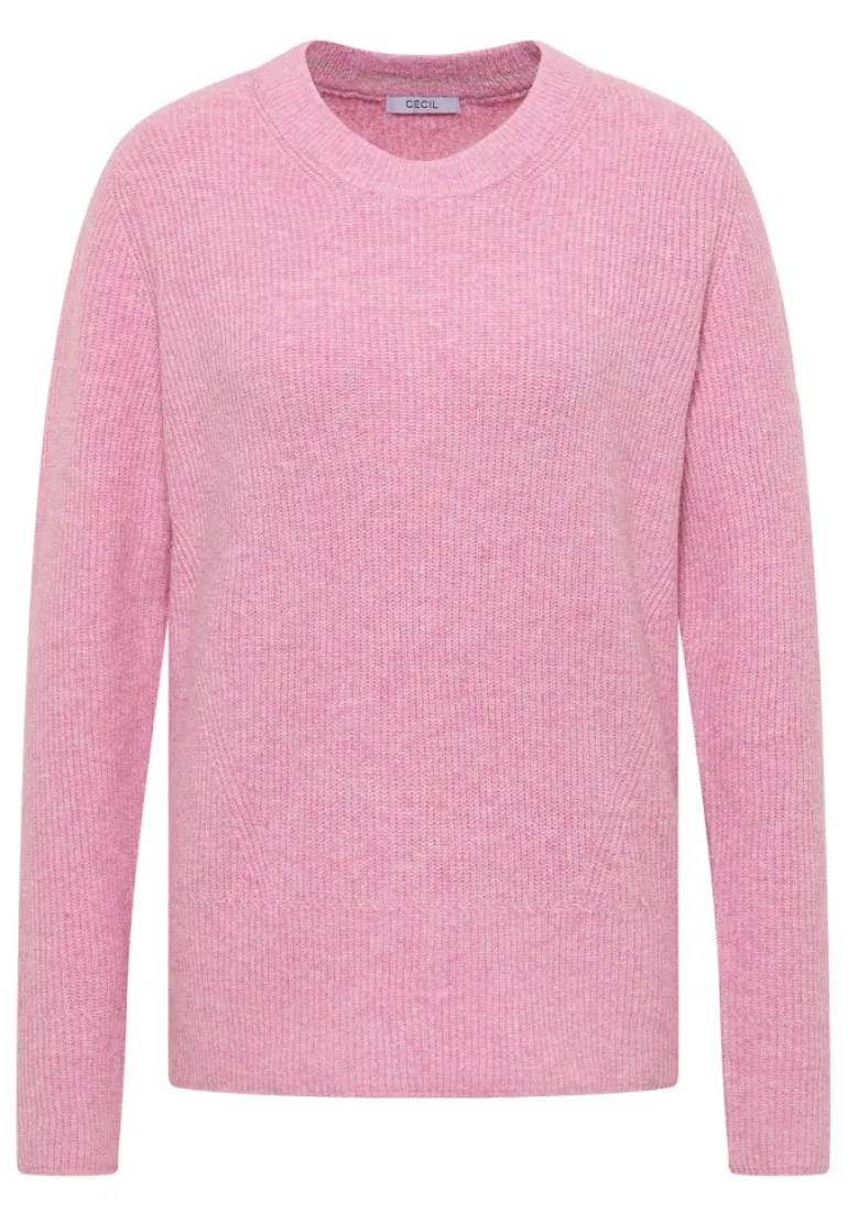 Pullover mit Strukturdetails dark blossom melange