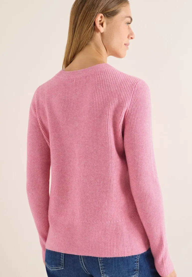 Pullover mit Strukturdetails dark blossom melange