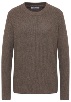 Pullover mit Strukturdetails mushroom taupe melange