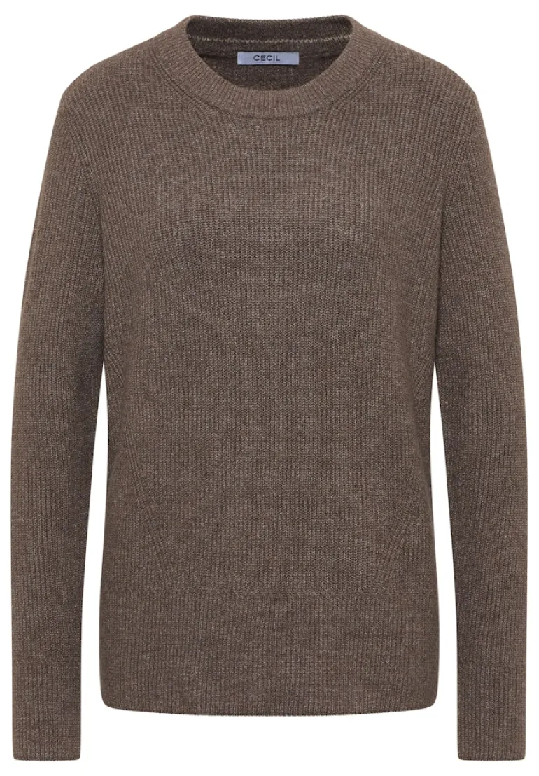 Pullover mit Strukturdetails mushroom taupe melange