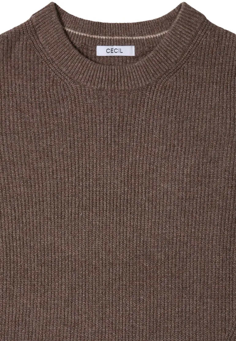 Pullover mit Strukturdetails mushroom taupe melange