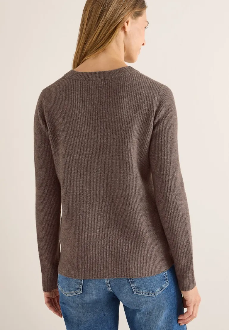 Pullover mit Strukturdetails mushroom taupe melange