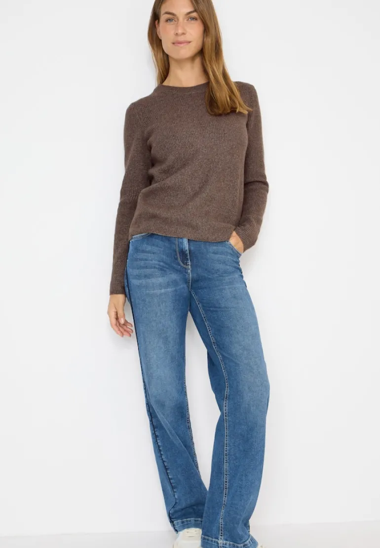 Pullover mit Strukturdetails mushroom taupe melange