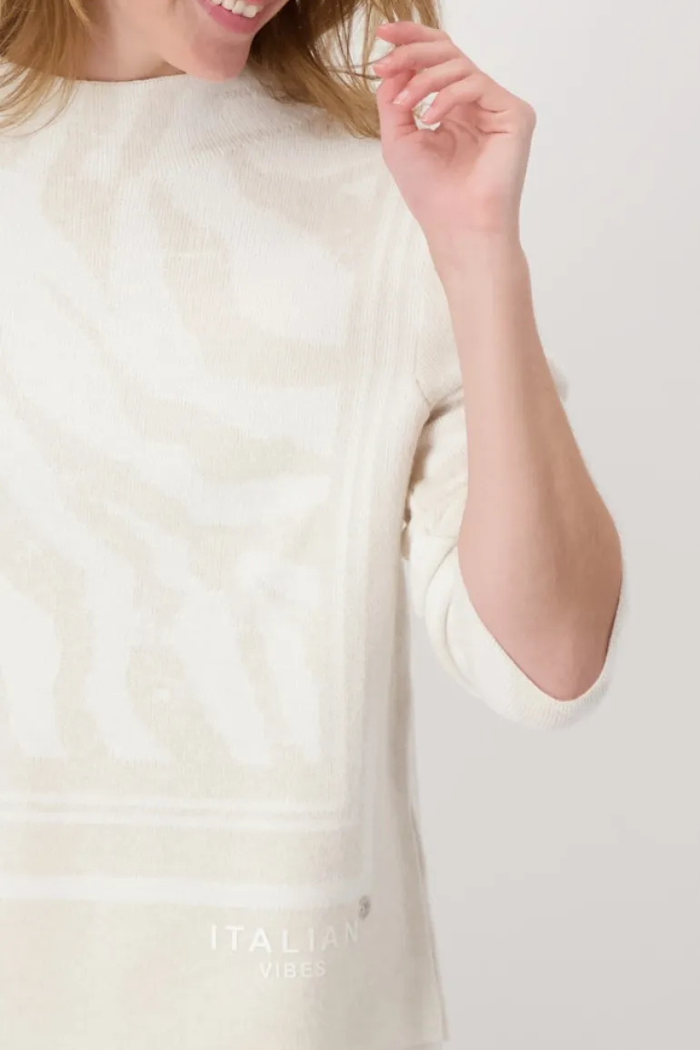 Pullover mit Tigermuster off-white gemustert