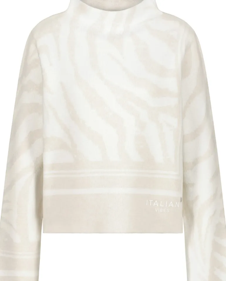 Pullover mit Tigermuster off-white gemustert