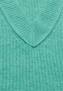 Pullover mit V-Ausschnitt aventurine green melange