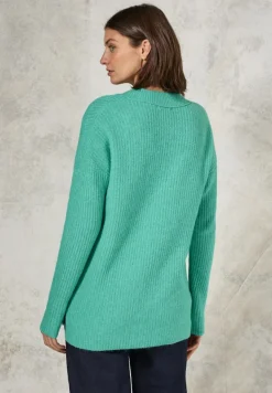 Pullover mit V-Ausschnitt aventurine green melange