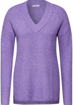 Pullover mit V-Ausschnitt gentle lilac melange