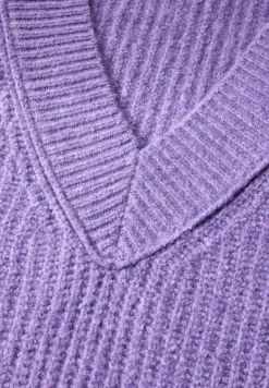 Pullover mit V-Ausschnitt gentle lilac melange