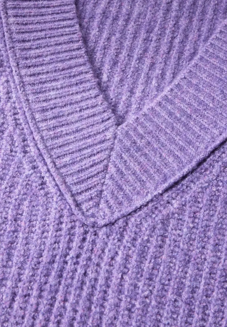 Pullover mit V-Ausschnitt gentle lilac melange