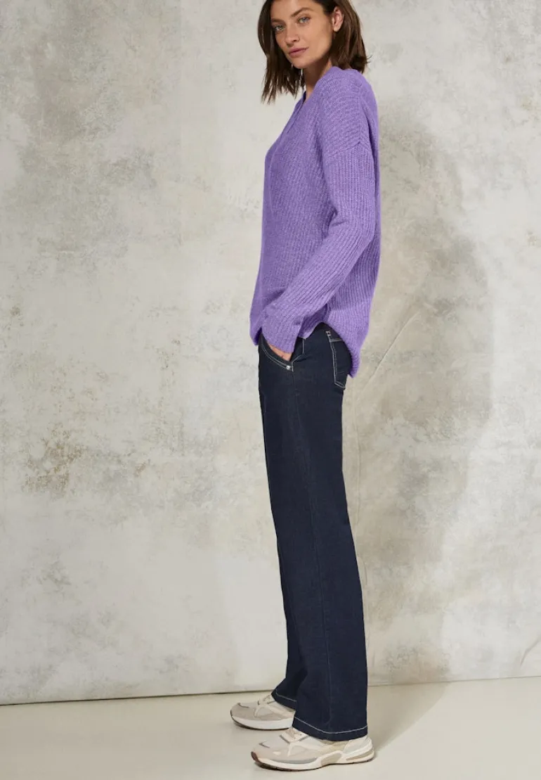 Pullover mit V-Ausschnitt gentle lilac melange