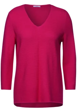 Pullover mit V-Ausschnitt pink sorbet