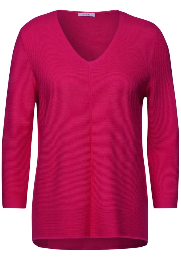 Pullover mit V-Ausschnitt pink sorbet