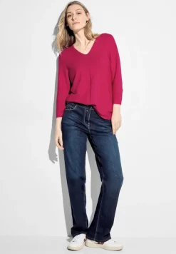 Pullover mit V-Ausschnitt pink sorbet