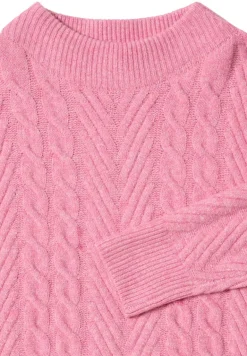 Pullover mit Zopfmuster dark blossom melange