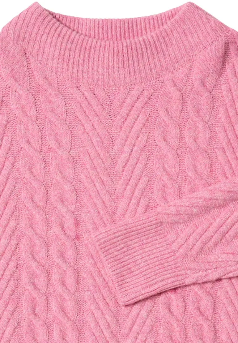 Pullover mit Zopfmuster dark blossom melange